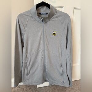MN Vikings Cutter & Buck Light Gray Full-Zip Performance Jacket